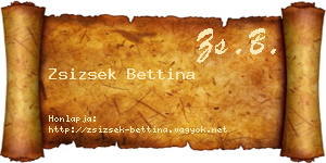 Zsizsek Bettina névjegykártya